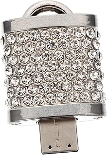 UKCOCO U Disco 1 Peça De Metal U Disk USB Flash Drive Metal USB Flash Disk Strass Incrustado Bloqueio USB Flash Drive Portátil Metal U Disk Prata U Disk Para Criativo U Disk U Disk Para