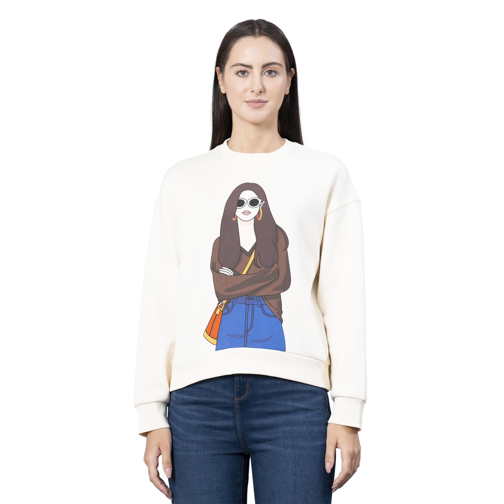 sweatshirts for women in cream solid sweatshirt full sleeve