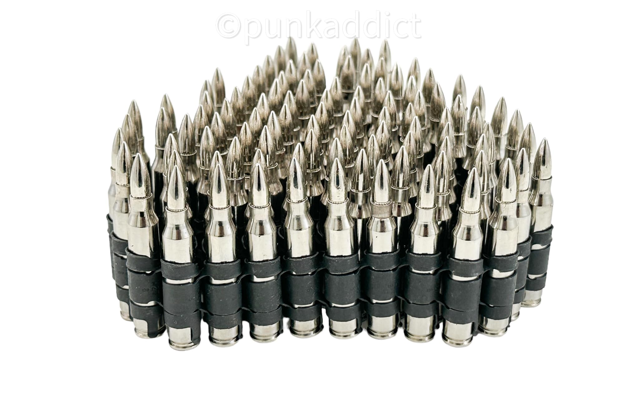 Bullet Belt .223 Caliber Nickel Shell Nickel Tip Defused Dummy Black Link 42