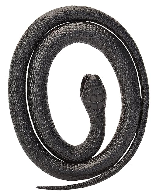 Foto 2 de 2 de Wild Republic Rubber Snake Mamba Negro, Serpiente de Goma de Juguete, Serpiente de Broma