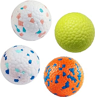 Dog Balls for Aggressive Chewers,Indestructible Floating Bouncy Balls for Dogs Small Breed,Lightweight Durable Solid Dog Balls for Puppy/Small/Medium Dogs-Odourless-2.5"-(4 Pack)