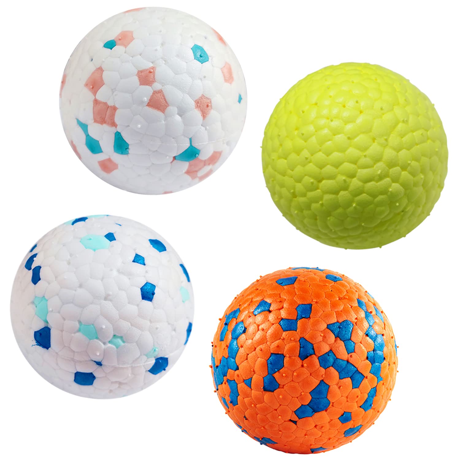 Indestructible Floating Bouncy Dog Balls for Small Breed Puppies - Lightweight Durable Odourless - 2 5 4 Pack