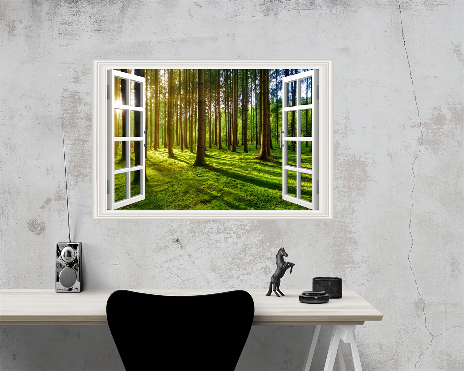 3D Fenster Wandaufkleber Tropische Insel - Selbstklebende Wanddekoration