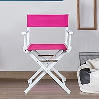 Vista 384 de Silla de Director de 18" Marco Blanco Lona Rosa