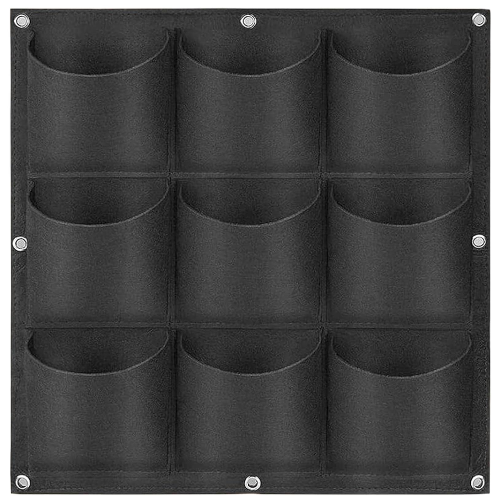 Wedhapy Vertical Planter Vertical Garden Planter 9 Pockets Nonwoven with Metal Grommets Hanging Garden Wall Sturdy Wall Mounted Planting Grow Bags 20x20 Inch Small