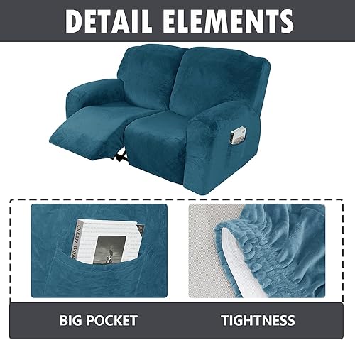 Miniatura 4 de Fundas para sofá reclinable, funda extra elástica para sofá biplaza reclinable, fundas de sofá reclinable, fundas de terciopelo para sofá reclinable