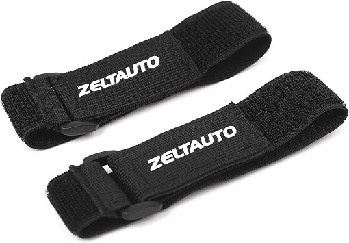 Elastic Cinch Straps with Quick-Adjust Buckles, Multipurpose Tie-Downs for Outdoor Gear, Camping, Travel Essentials, Bikes, Yoga Mats 1.5"x16", 2-Pack