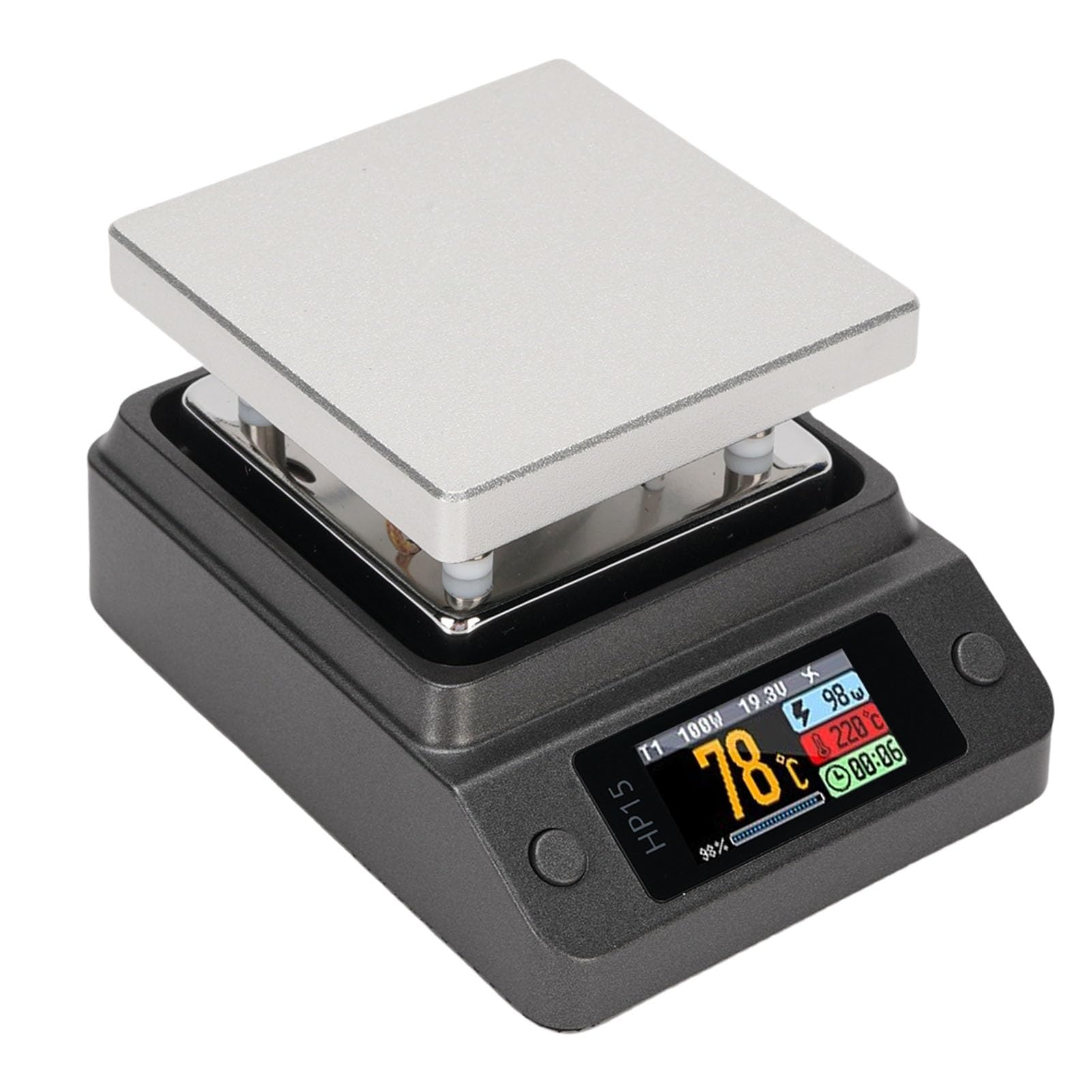 Regulowana Płyta Grzejna do Lutowania, Stacja Podgrzewania Płytek PCB z Ekranem LCD, Temperatura Wejściowa od 176 do 662°F od 30 W 150 W Typu C, Obszar Grzewczy 50 X 50 Mm Użytku