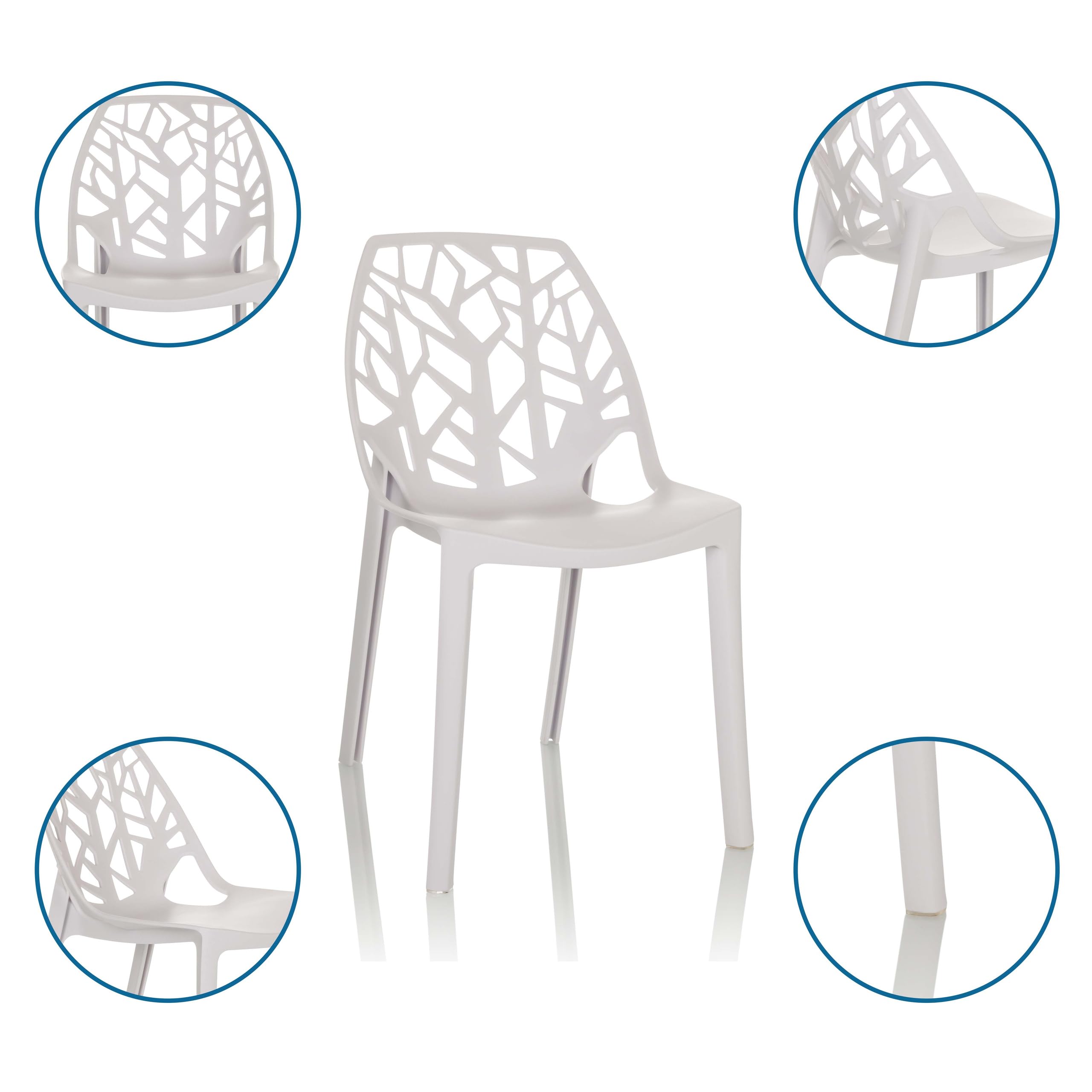 Chaise Empilable ARTIFO TRI - Design Coque En Plastique Rouge Pour Intérieur Et Extérieur