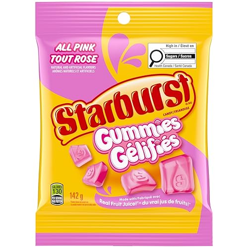 STARBURST All Pink, Fruit Gummy Candy, Sharing Bag, 142g - ALL PINK