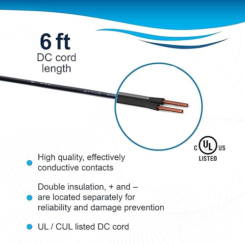 Miniatura 5 de HQRP Adaptador de CA compatible con Casio KL750  KL-750  KL750B  KL-750B  KL7000  KL-7000 cable de fuente de alimentación para impresora de