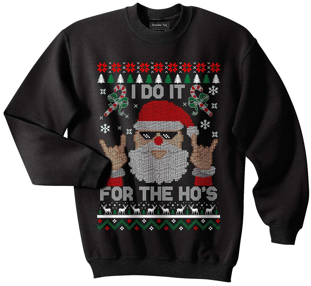 Conspiracy TeeSanta Ugly Christmas Sweater, Ho's, Holidays, Santa Claus, Funny, Meme, Reindeer