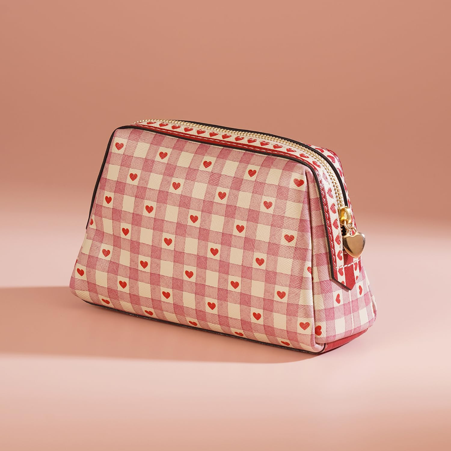 Pure Home + Living Pink Printed Faux Leather Vanity Pouch – Small, Durable & Stylish Organizer for Makeup, Accessories & Essentials, Elegant Decorative Accent for Home, Bedroom & Travel (Pack of 1)-image-4