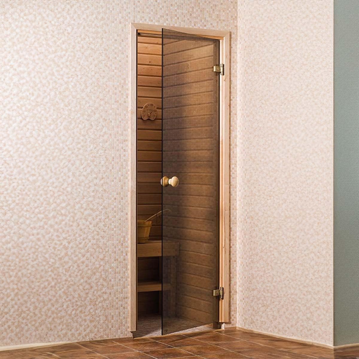 Porte de Sauna Bronze 60 x 190 en Verre trempé