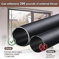 Vista 2 de BeBecome Barra de seguridad para puerta corrediza, barra de seguridad ajustable de 17 a 50 pulgadas para puerta de patio con puntas de goma