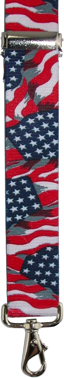 CTM Men's Elastic American Flag Suspender with Hook Ends