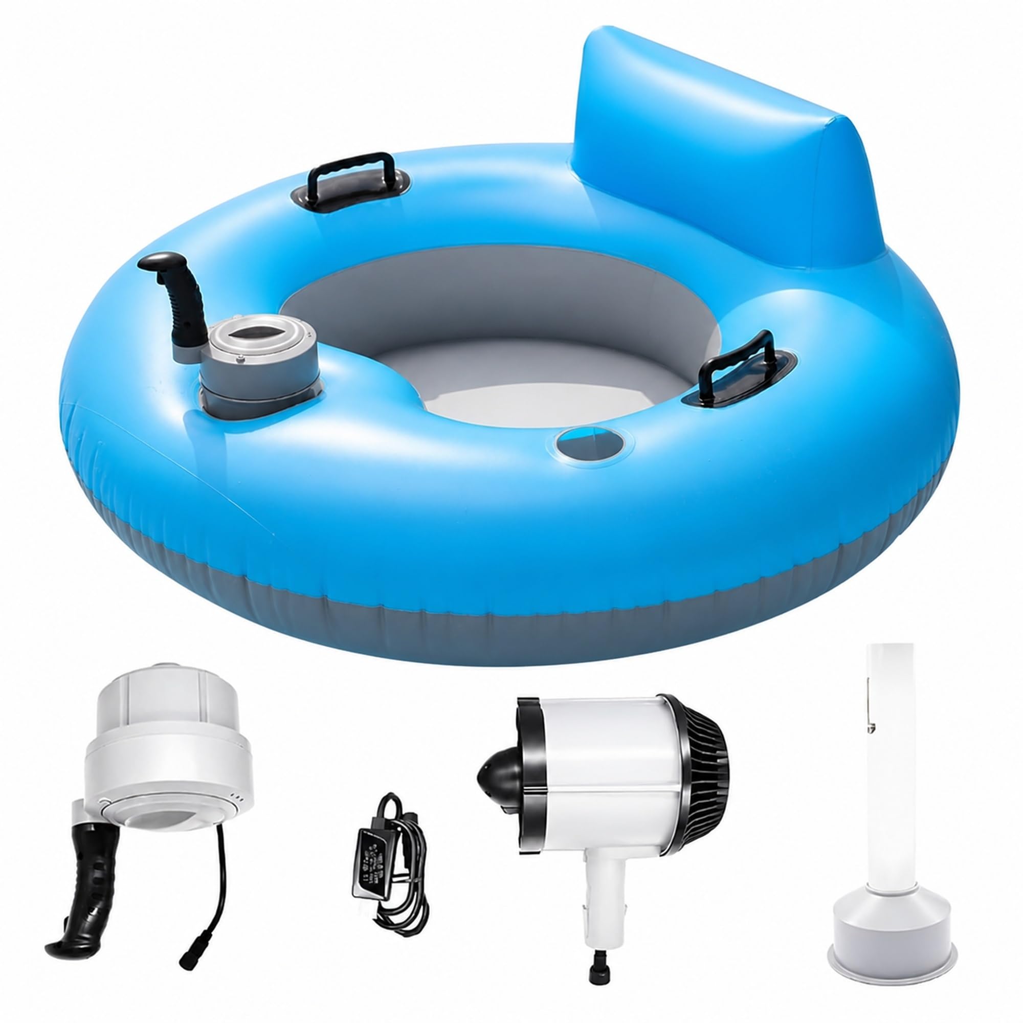 Flotador de Piscina motorizado con Respaldo y Sistema de accionamiento de 50W