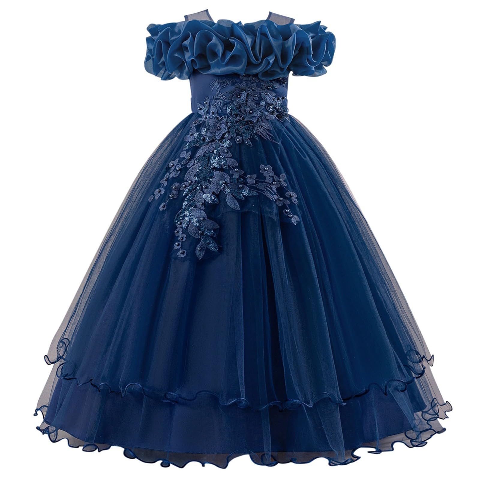 HLTYGWX Sukienki dla dziewczynek Sukienki Spódnica do sukienki Eleganckie sukienki dla dziewczynek na nieformalne przyjęcia weselne ze spódnicą Tutu bez ramion dla dzieci w wieku od 7 do 12 lat