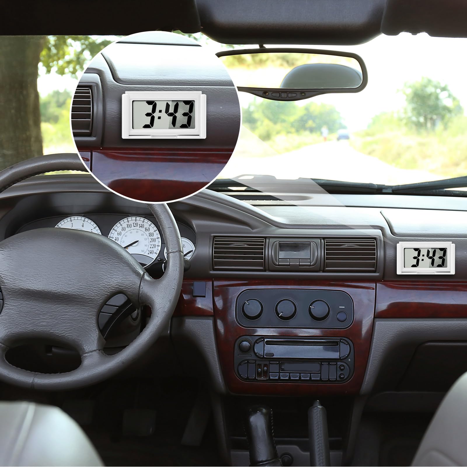 Frienda 3-Pack Mini Digital Clocks - Magnetic Stick-on Battery Operated Clock For Car Dashboard & Fridge
