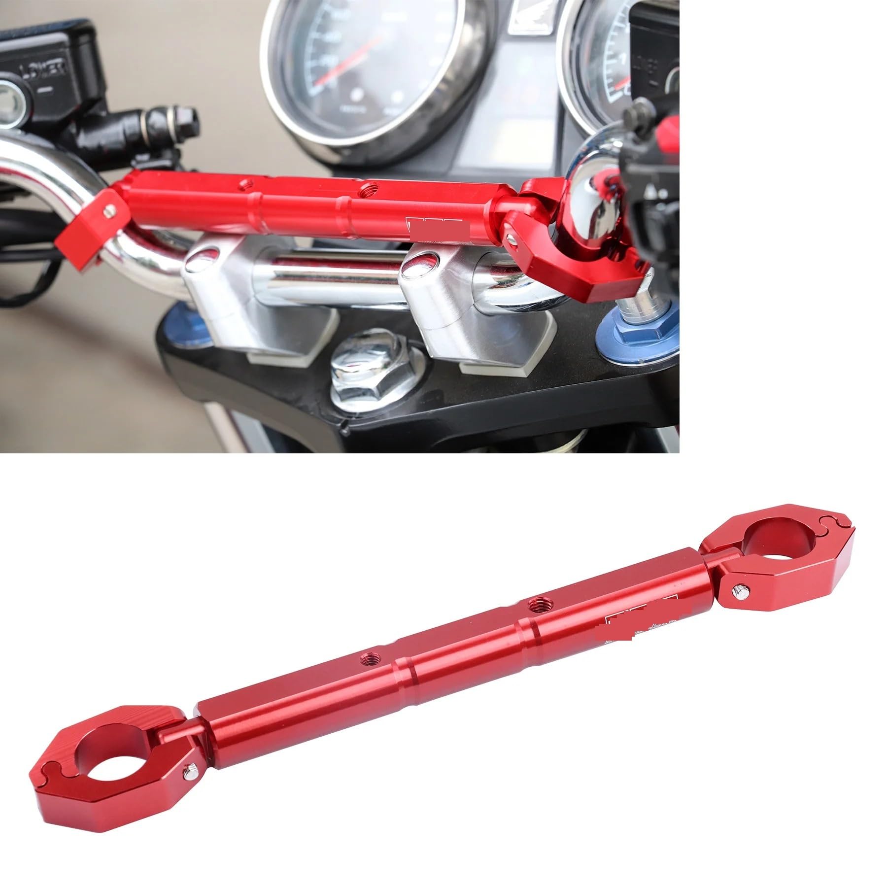 manubri moto Barra di equilibrio rinforzata per moto regolabile universale | Set barra traversa con morsetto estensore manubrio per moto CNC da 22 mm
