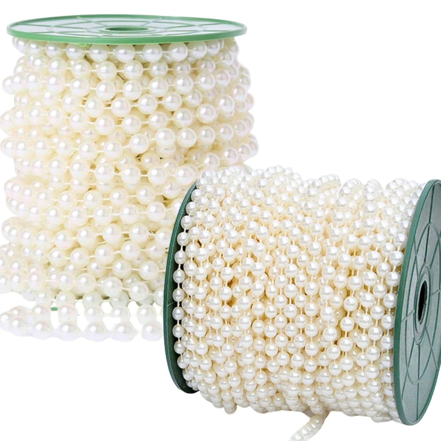5 Mtrs Artificial Pearls Bead Moti Pearls Bead Chain for Jewellery Making, Beads for Bracelet Making, Resin Art,Beads, Crafting, Scrap Booking and Embroidery DIY Craft (White, 6mm)-image-22