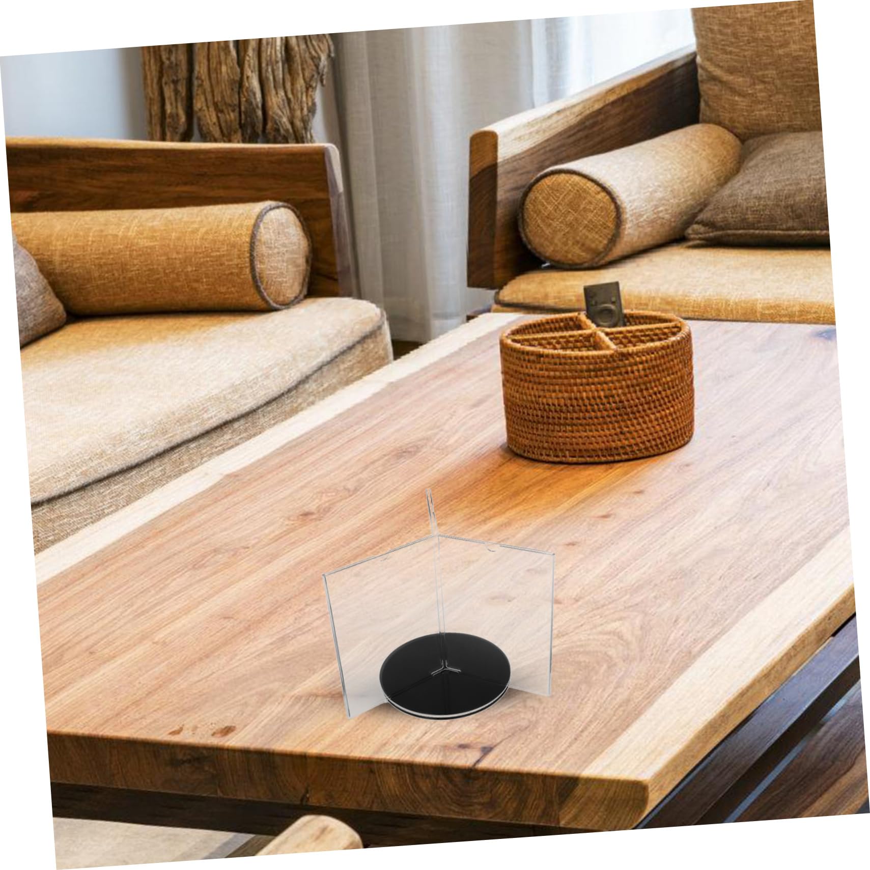 NUOBESTY Soporte con Base Elegante Giratorio de Menú de Escritorio y Alta Durabilidad de Acrílico Transparente Fácil de Instalar para Restaurantes