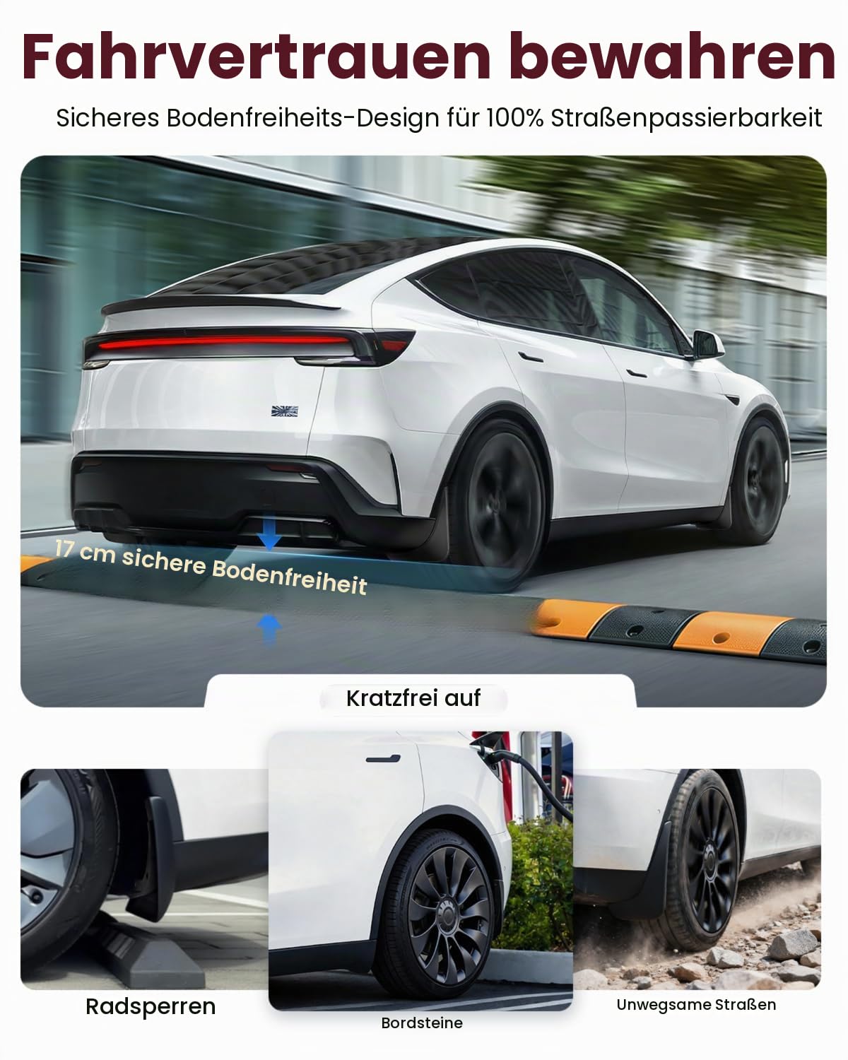 REEVAA 2025 Tesla New Model Y Juniper Zubehör - Schmutzfänger [kein Bohren erforderlich] Allwetter-Schmutzfänger-Körper-Kits für Modell Y Juniper 2025-2026, Schwarz (4er-Set)