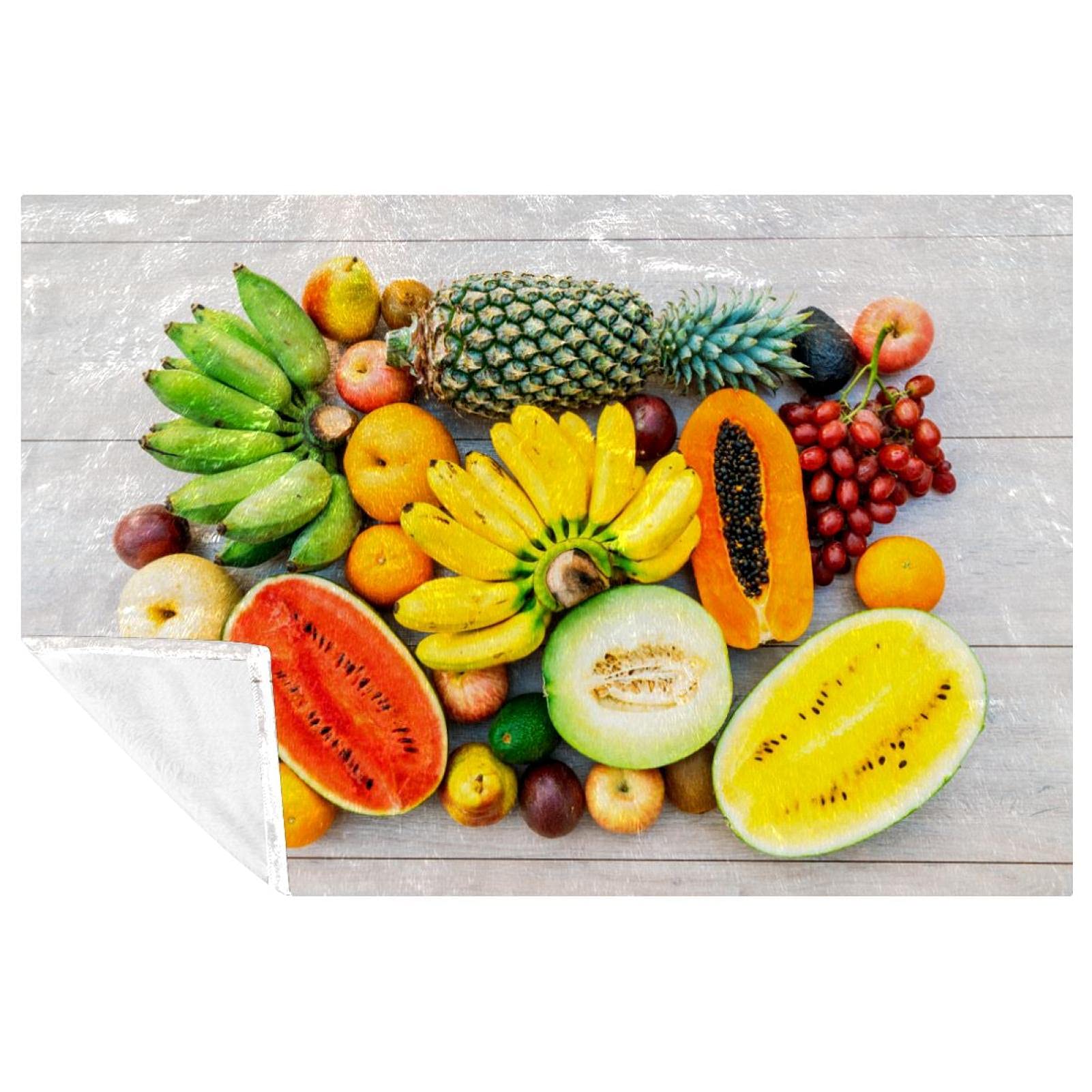 Couverture douce et chaude plaid fruits mélangés 150x100 pour lit canapé