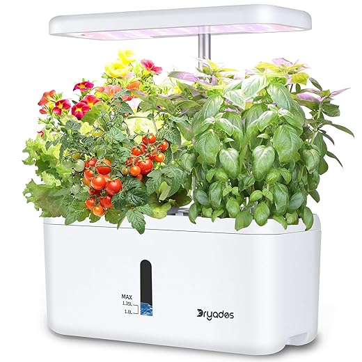 Indoor Garden System 19 Watt LED Growing Light Upgrade 2 Self-Watering Soil-Cultivated Growing Pots Gardening Gifts for Mom Plant Pot for Vegetables Herbs Tomato(No Seeds&Soil)