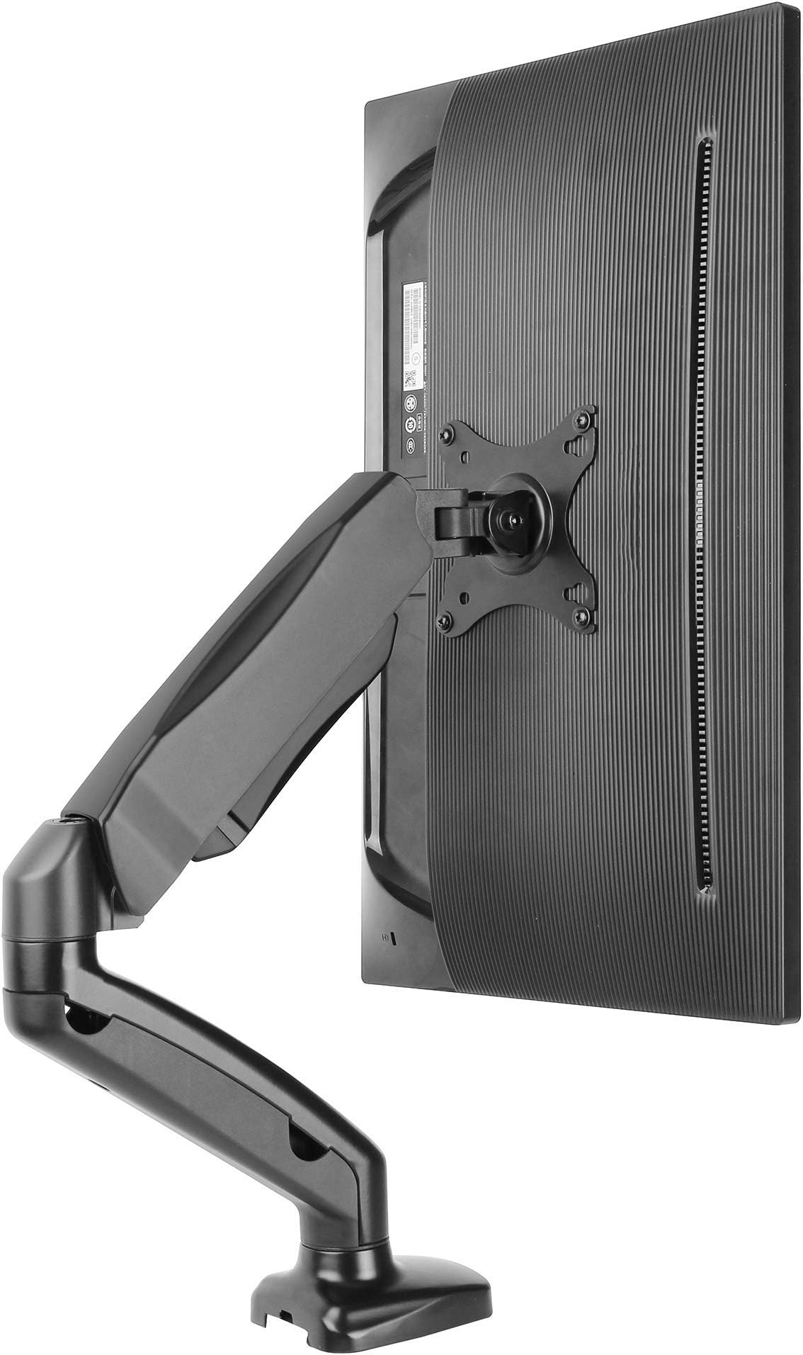 AVLT Single 13"-27" Monitor Arm Desk Mount fits One Flat/Curved Monitor Full Motion Height Swivel Tilt Rotation Adjustable Monitor Arm - VESA/C-Clamp/Grommet/Cable Management