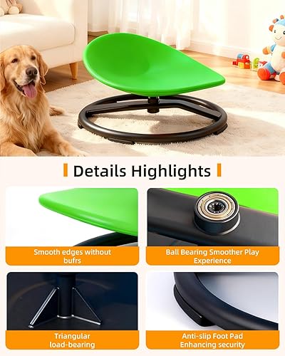 Miniatura 4 de Silla giratoria para niños autistas (3-18 años), silla giratoria sensorial para adolescentes con TDAHautismo - Asiento de 21 x 19 pulgadas con