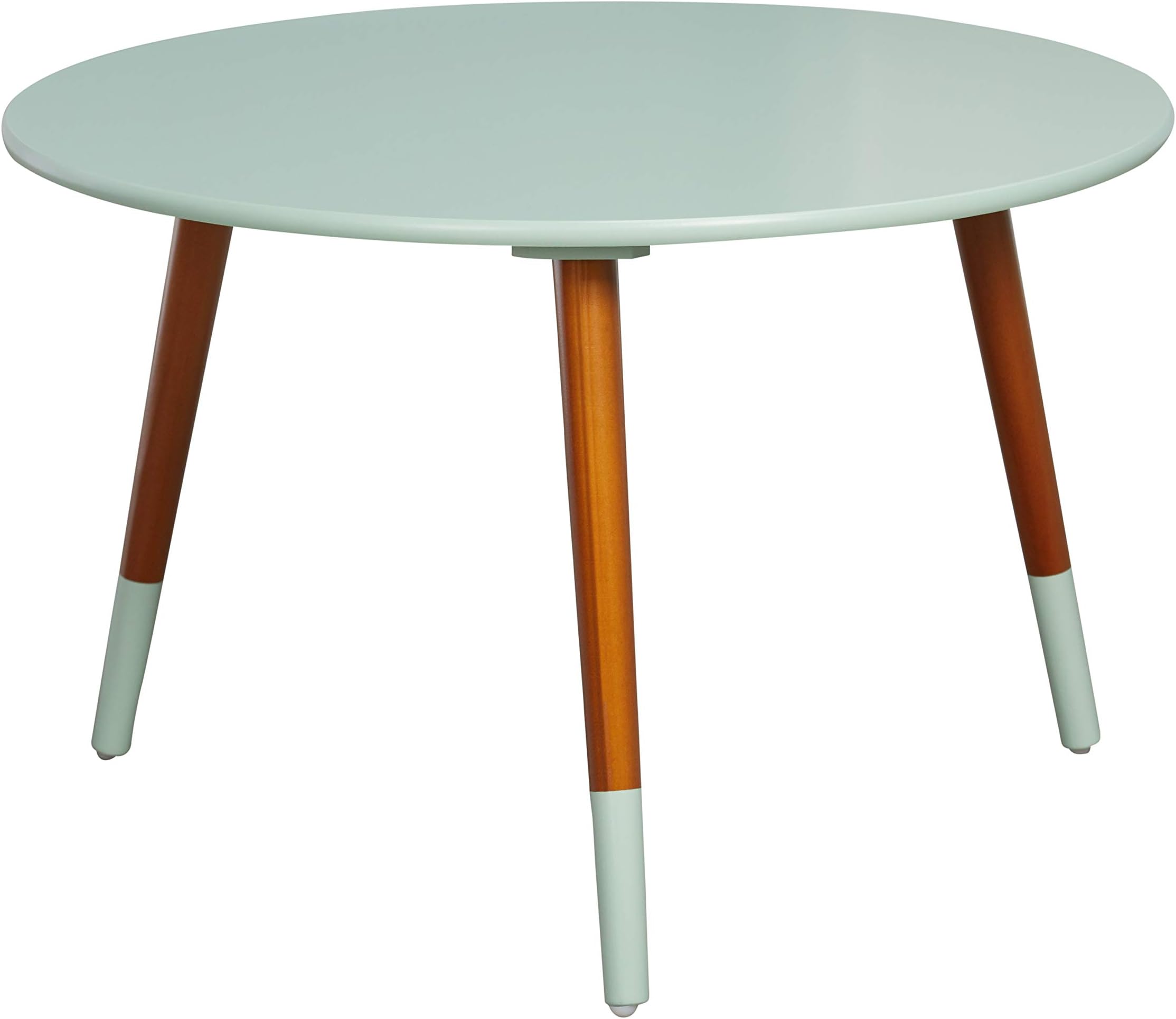 Target Marketing Systems Livia Collection Ultra Modern Round Coffee Table With Splayed Leg Finish, Mint/Wood