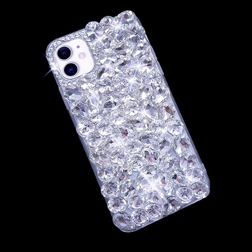 Miniatura 6 de Bonitec Bling - Funda compatible con iPhone 15 para mujer, funda de lujo con diamantes de imitación de cristal, funda para teléfono femenino, funda