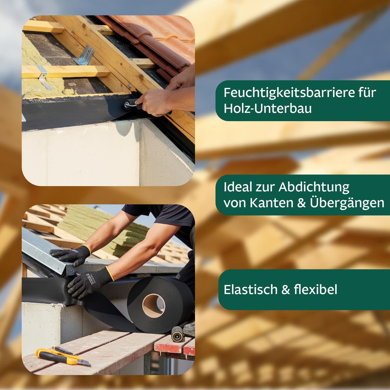 SILISTO EPDM Outside ohne Klebestreifen, 100 mm x 25 m Dichtband – Abdichtungsband für äußere Abdichtung – Folie aus Butyl-Kautschuk zum Abdichten von Tür-, Fenster-, und Fassadenanschlüssen