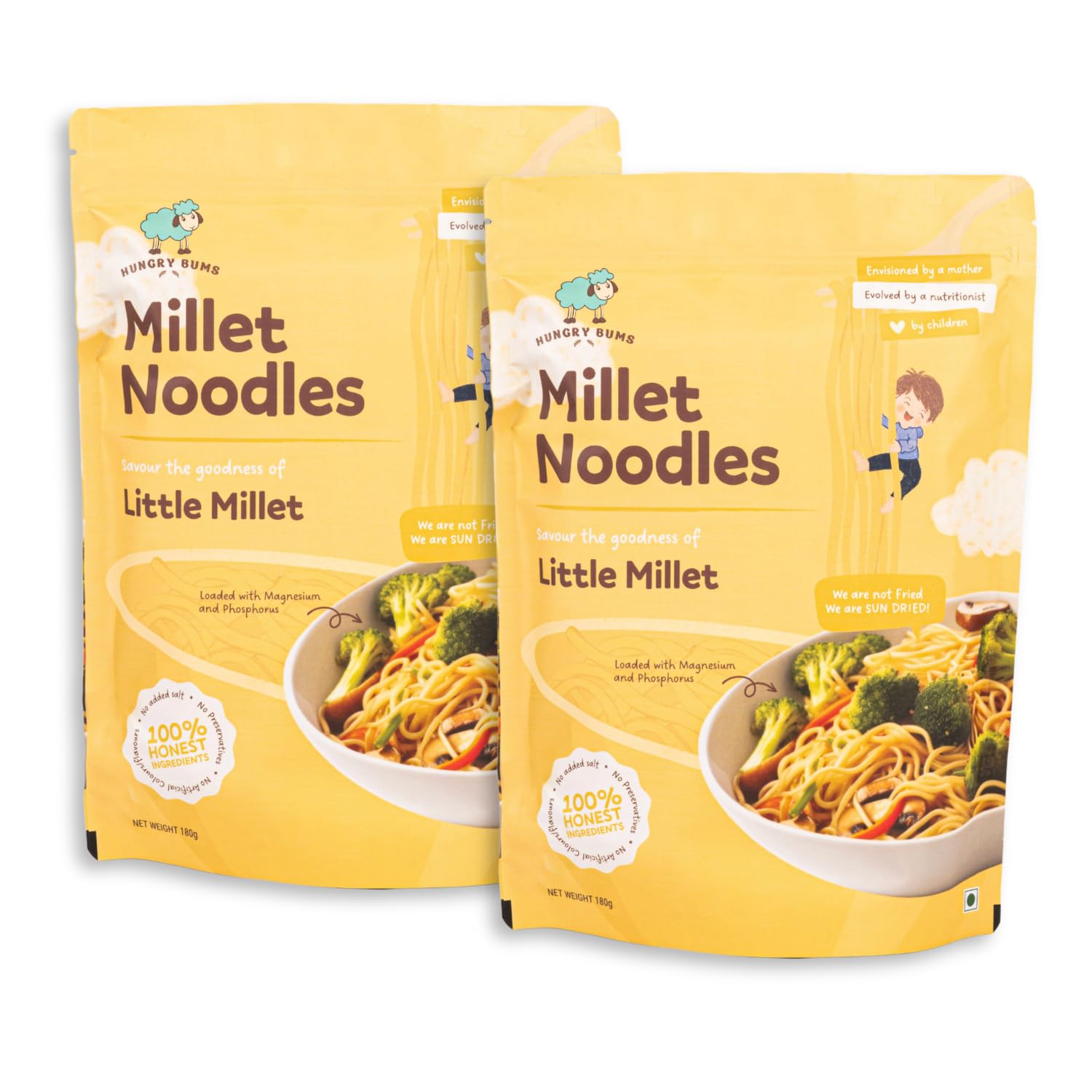 Little Millet Noodles - Pack Of 2 (180gm each) | 100% Sun Dried, Non-Fried Vegan Noodles | High in Protein & Minerals | Low GI, Diabetic Friendly | No Maida, No MSG, No Preservative-image-45