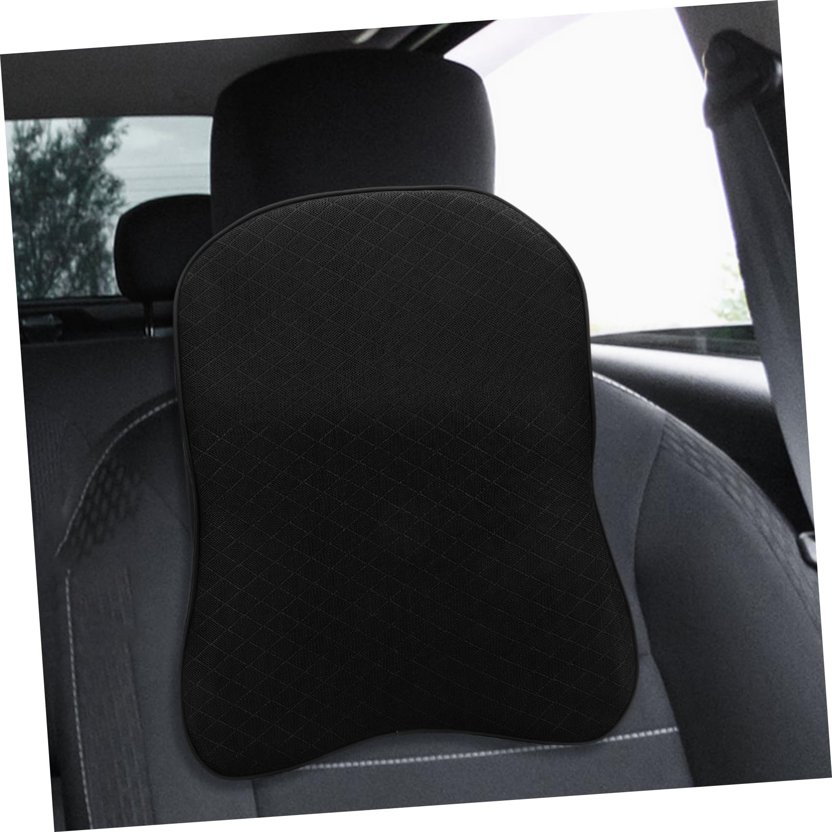 PRETYZOOM Cojín Coche Conductor de Memoria Espumosa, Soporte Cervical Cómodo y Lavable, Reposacabezas para Asiento Coche y Oficina Negro