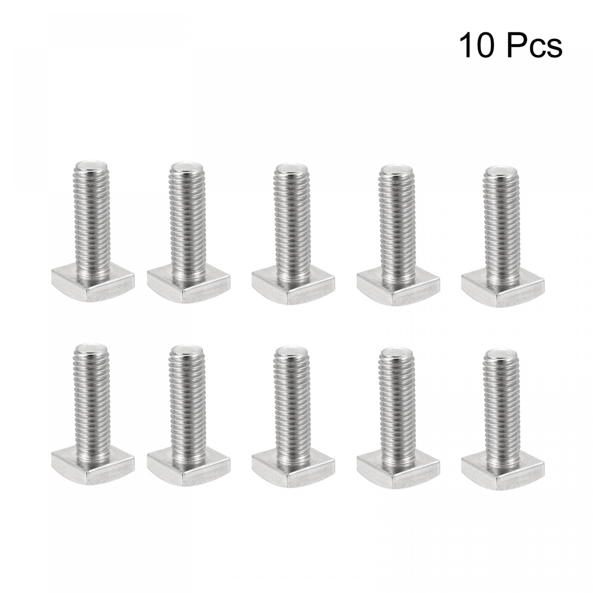 sourcing map Lot de 10 vis à tête carrée M6 x 20 mm entièrement filetées en acier inoxydable 304 de qualité C