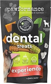 PAWFORMANCE Superfood with Postbiotics Dental Treats Dumbbell Sticks (Sample Experience Pack 3 Dumbbell Sticks)