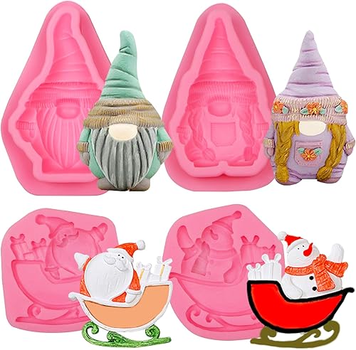 Miniatura 10 de Muyulin Moldes de silicona de hoja de acebo, 4 paquetes de conos de pino de Navidad, moldes de fondant para decoración de pasteles de Navidad,