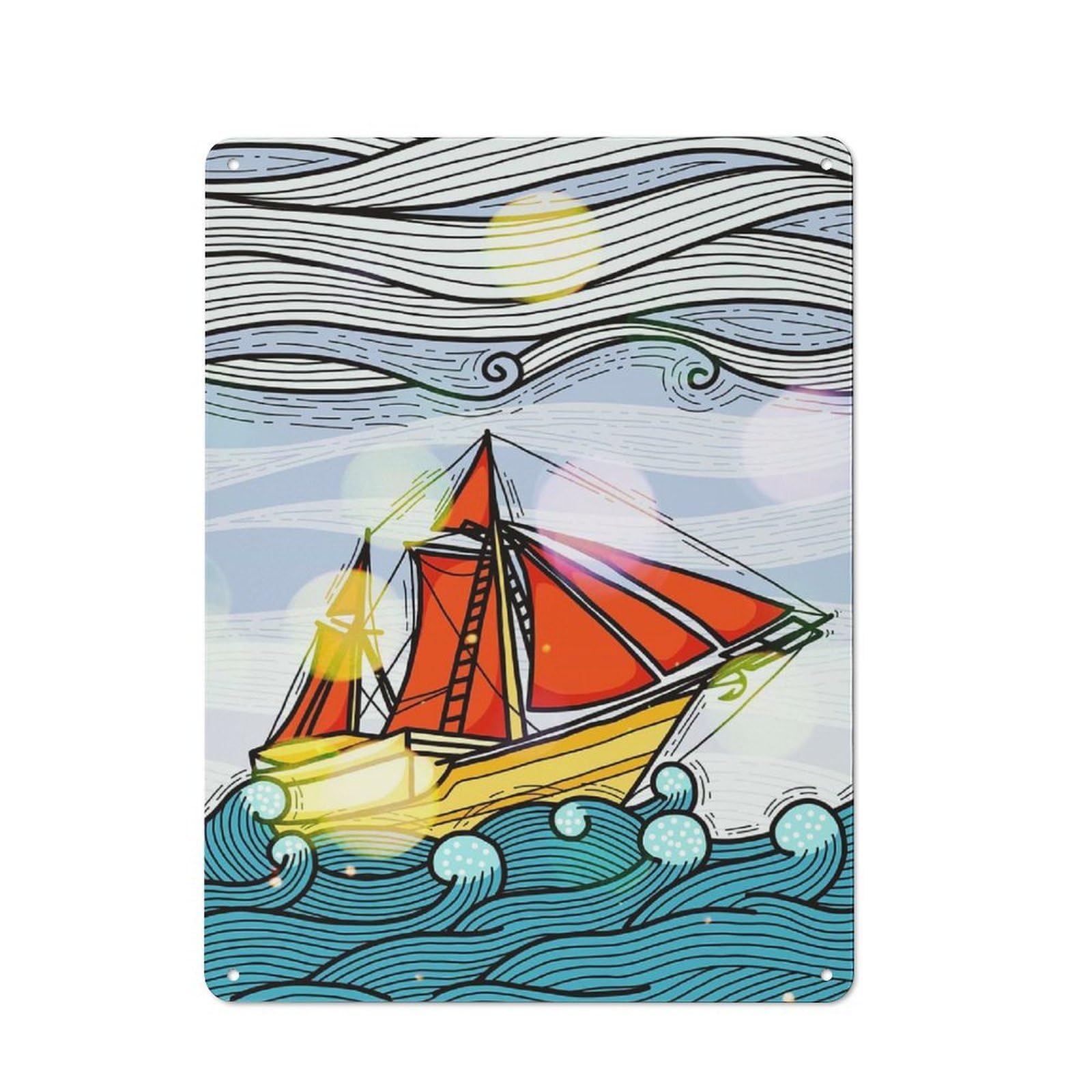 Junmoney Pinishi Tin Wall Plaque 40X30cm With For Hallway Wall, For Home Interiors, Feature Walls And Decorative Displays