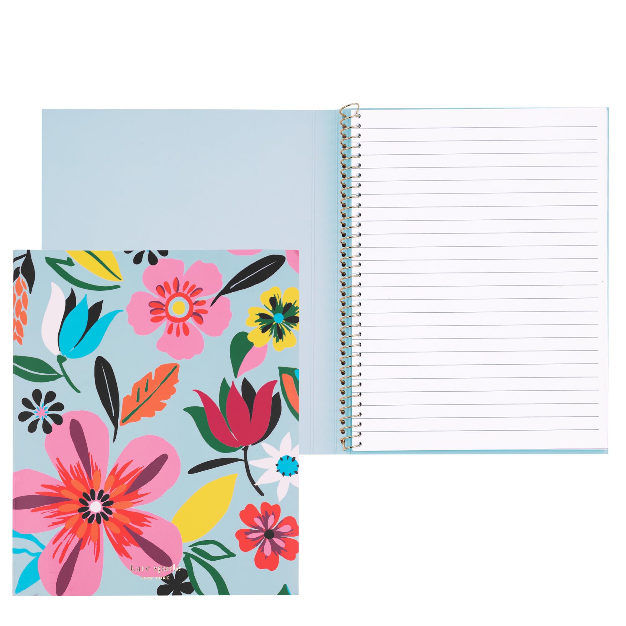 kate spade new york Small Concealed Spiral Notebook, 8.25" x 6.75" Journal Notebook with 112 Lined Pages, Safari Floral