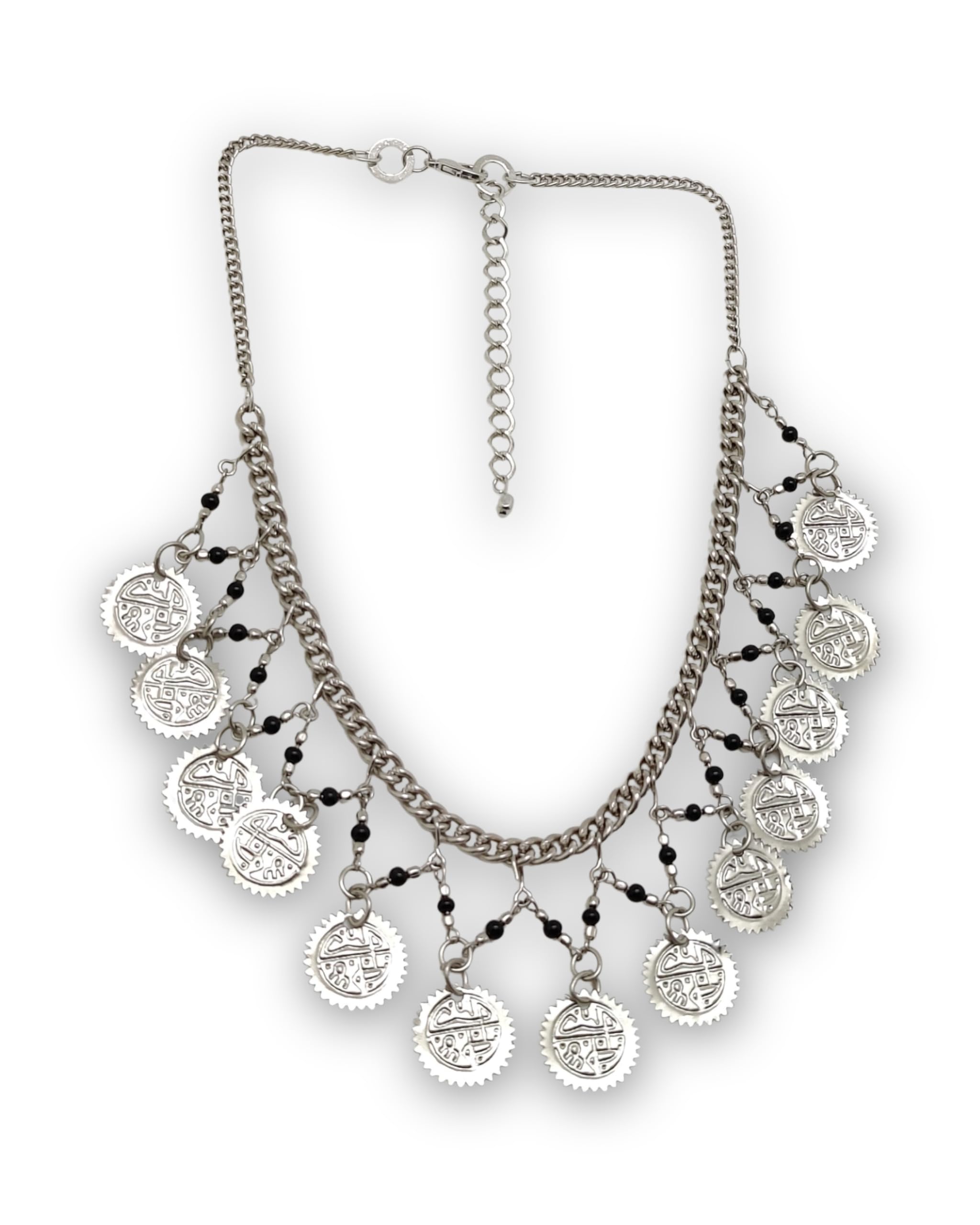 DCA Handmade Indian Oxidised Coin Latest Trendy Fashion Jewellery Mala Necklace for Women and Girls(4512) (B0CK5TC61J) Amazon Price History, Amazon Price Tracker