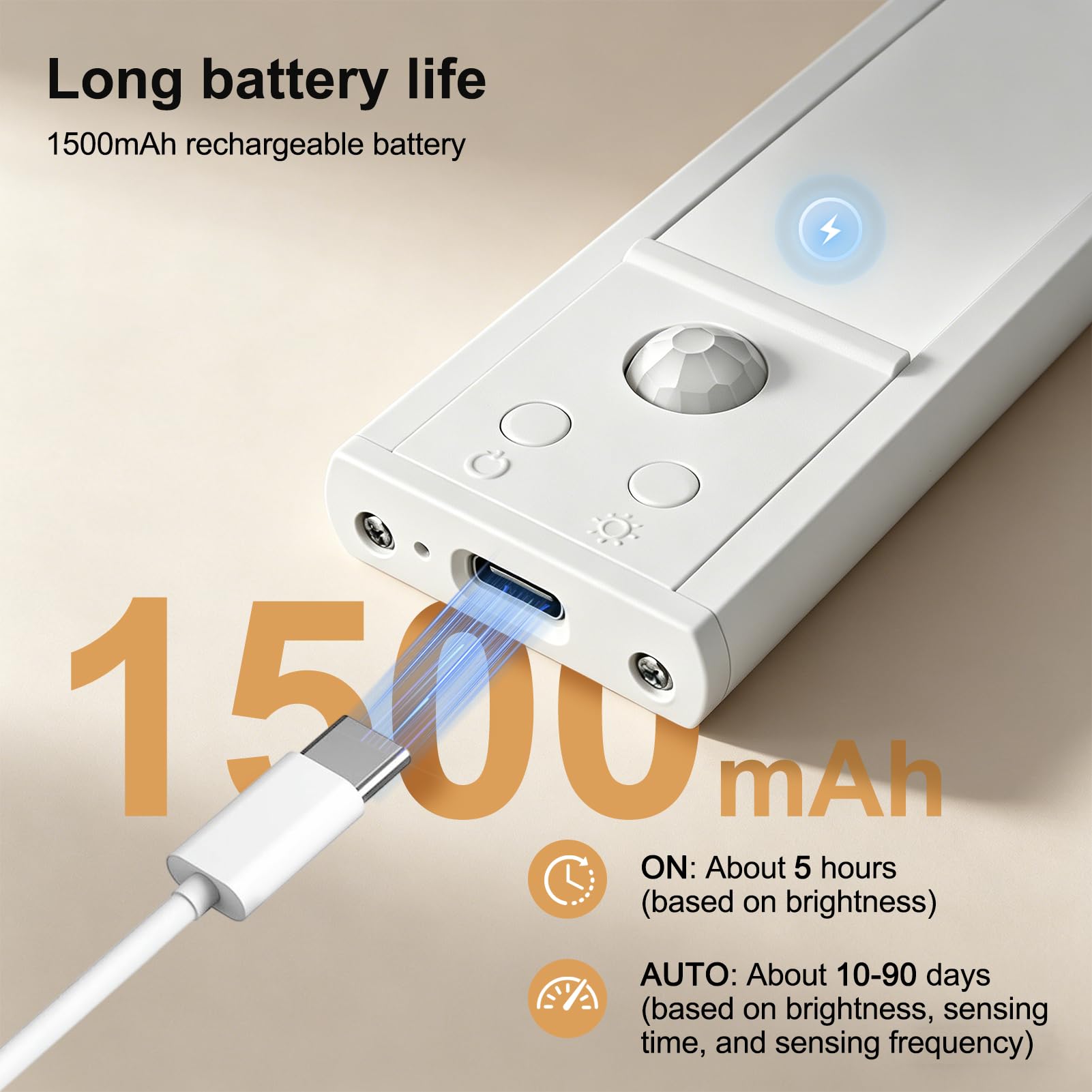 Confezione da 4 luci LED ricaricabili con sensore di movimento, stick magnetico a LED ultra sottile, dimmerabile senza fili, luci da cucina per scale, armadio, stanza (bianco)