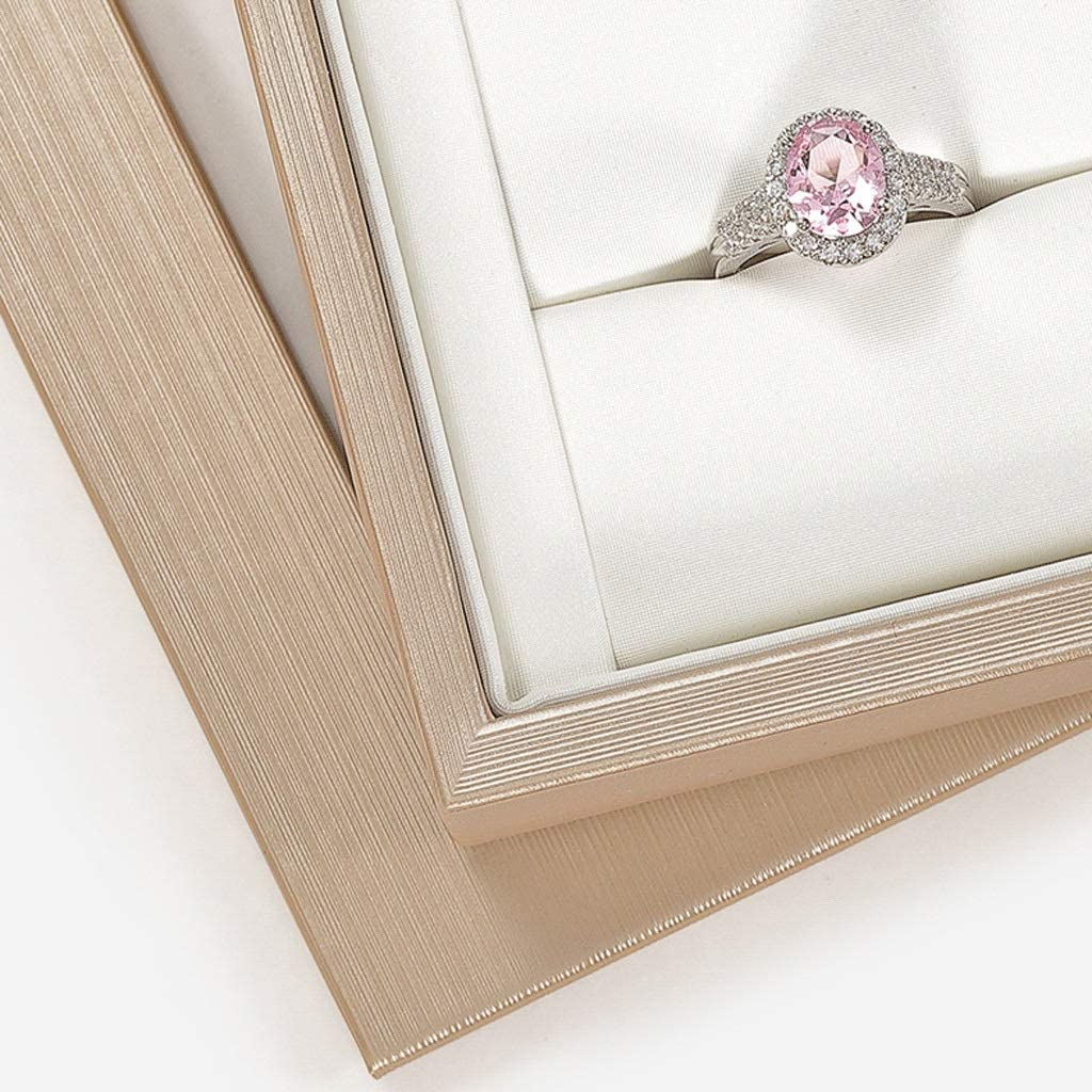 Organizador de Joyas, joyero de Piel sintética con Tapa Transparente de Pet y Botones de Metal, Bandeja organizadora de Joyas, Estuche de Textura cepillada, joyeros para Mujer
