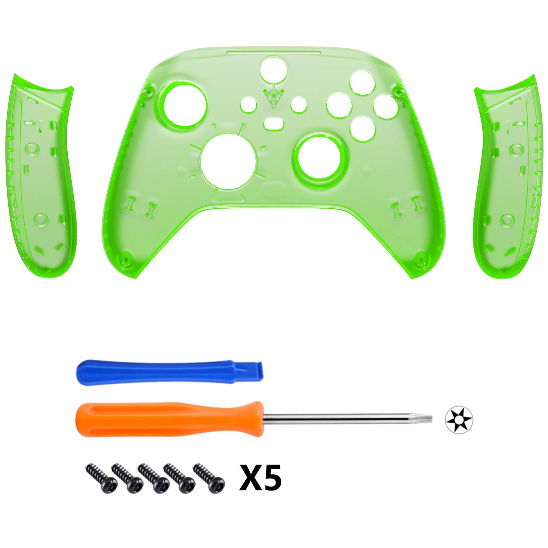 eXtremeRate Jasne Zielony Wymiana Handles Shell dla Xbox Series X Controller, Niestandardowe Panele Szyn Bocznych Przednia Obudowa Obudowa Płyta Czołowa dla Xbox Series S Controller — Controller Nie Jest Wliczony W Cenę