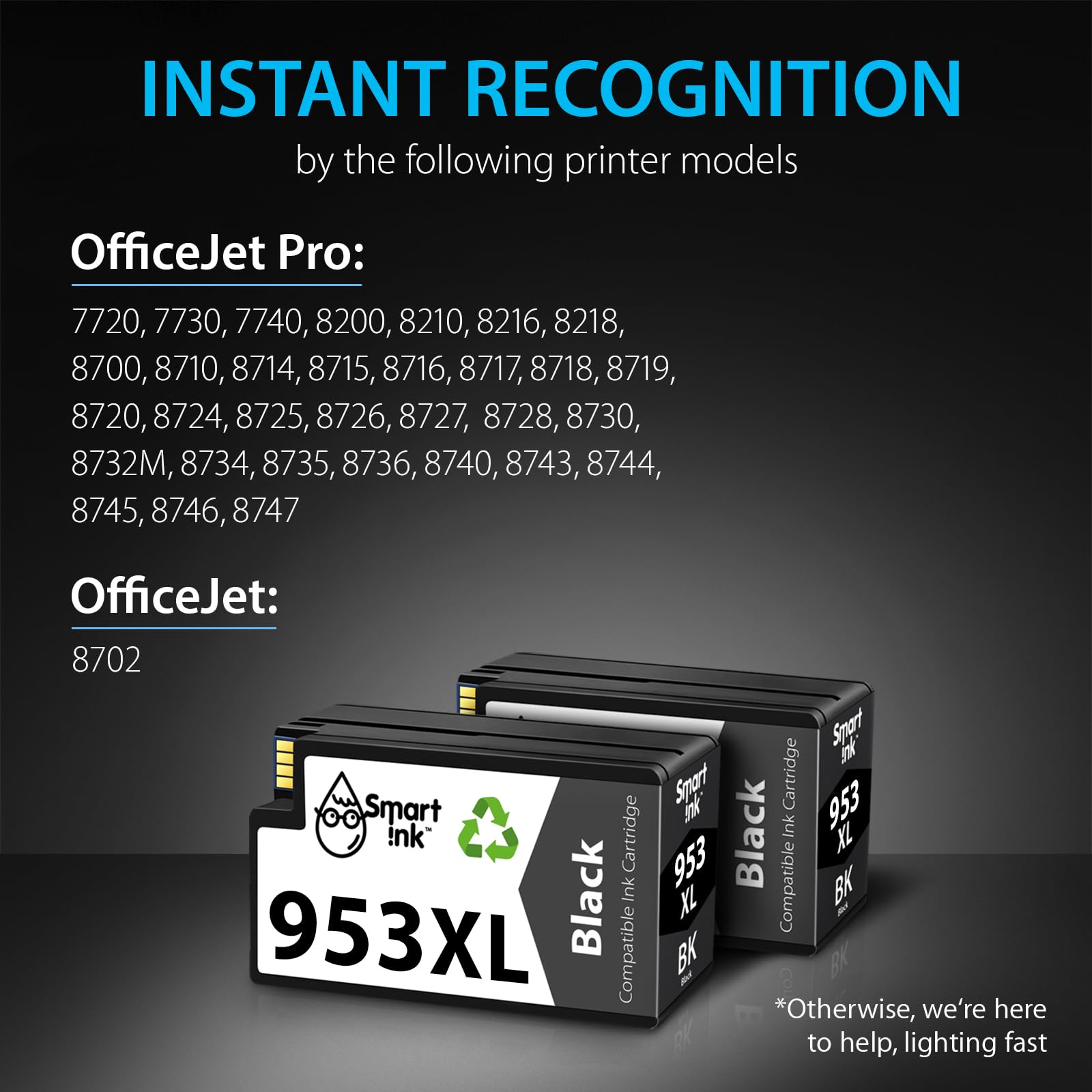 Smart Ink Cartuccia d'inchiostro compatibile di ricambio per HP 953XL 953 XL 2 Multipack (2 nero XL) con tecnologia chip avanzata da utilizzare con stampante HP Officejet Pro 7720 7730 7740 8710 8715