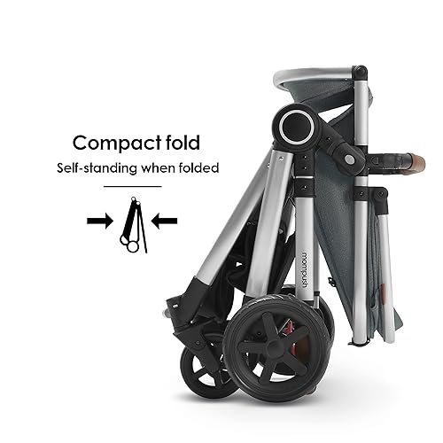Miniatura 6 de Mompush cochecito estándar de tamaño completo, plegable en un solo paso, asiento con orientación delantera o trasera para niños, cesta de fácil