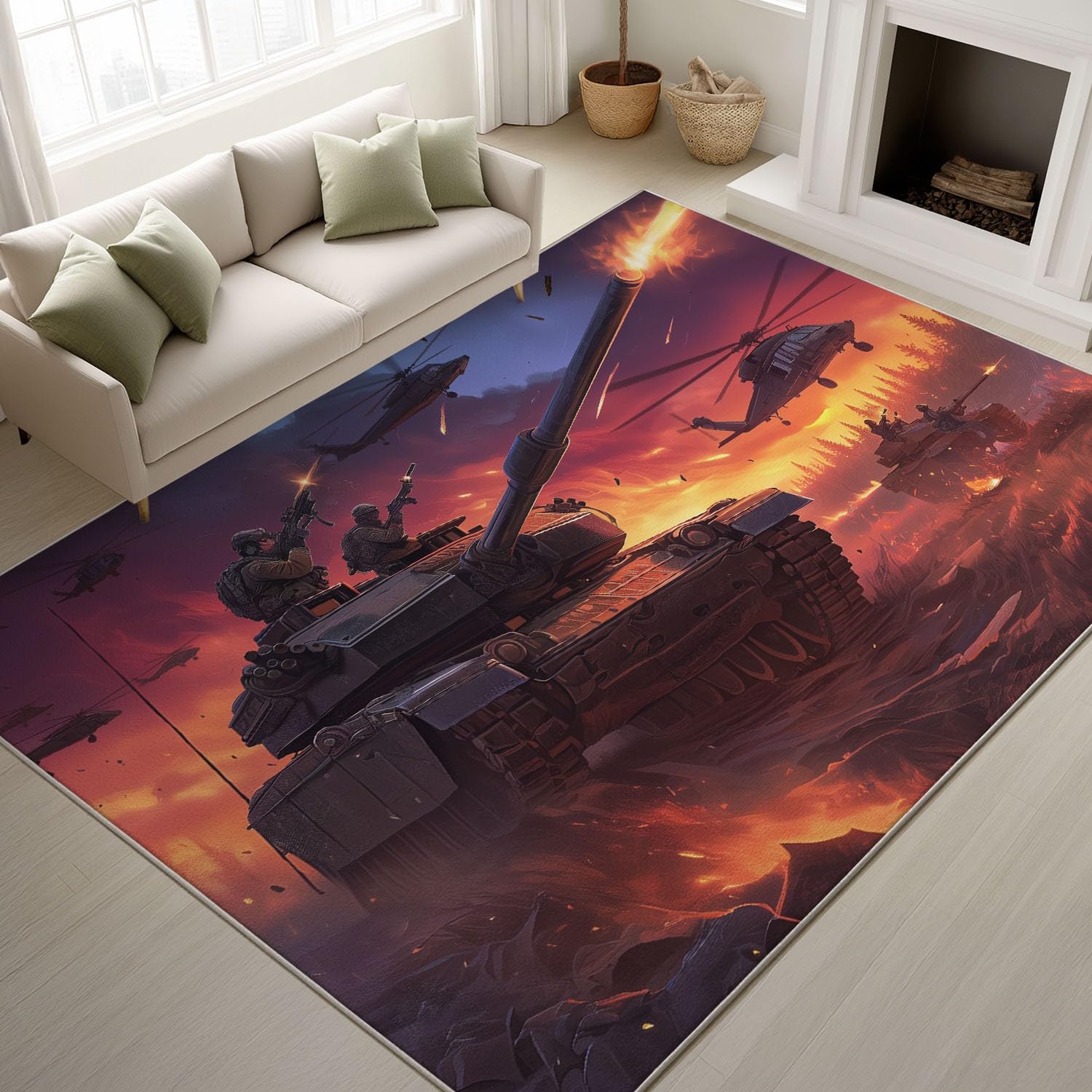 Tapis de salon lavable et antidérapant idéal pour chambre ado orange