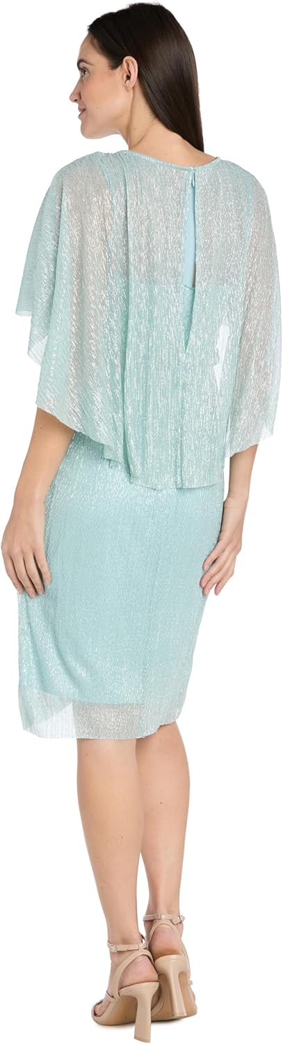 R&M Richards Women's Crystal Cascade Capelet Dress - Image 4