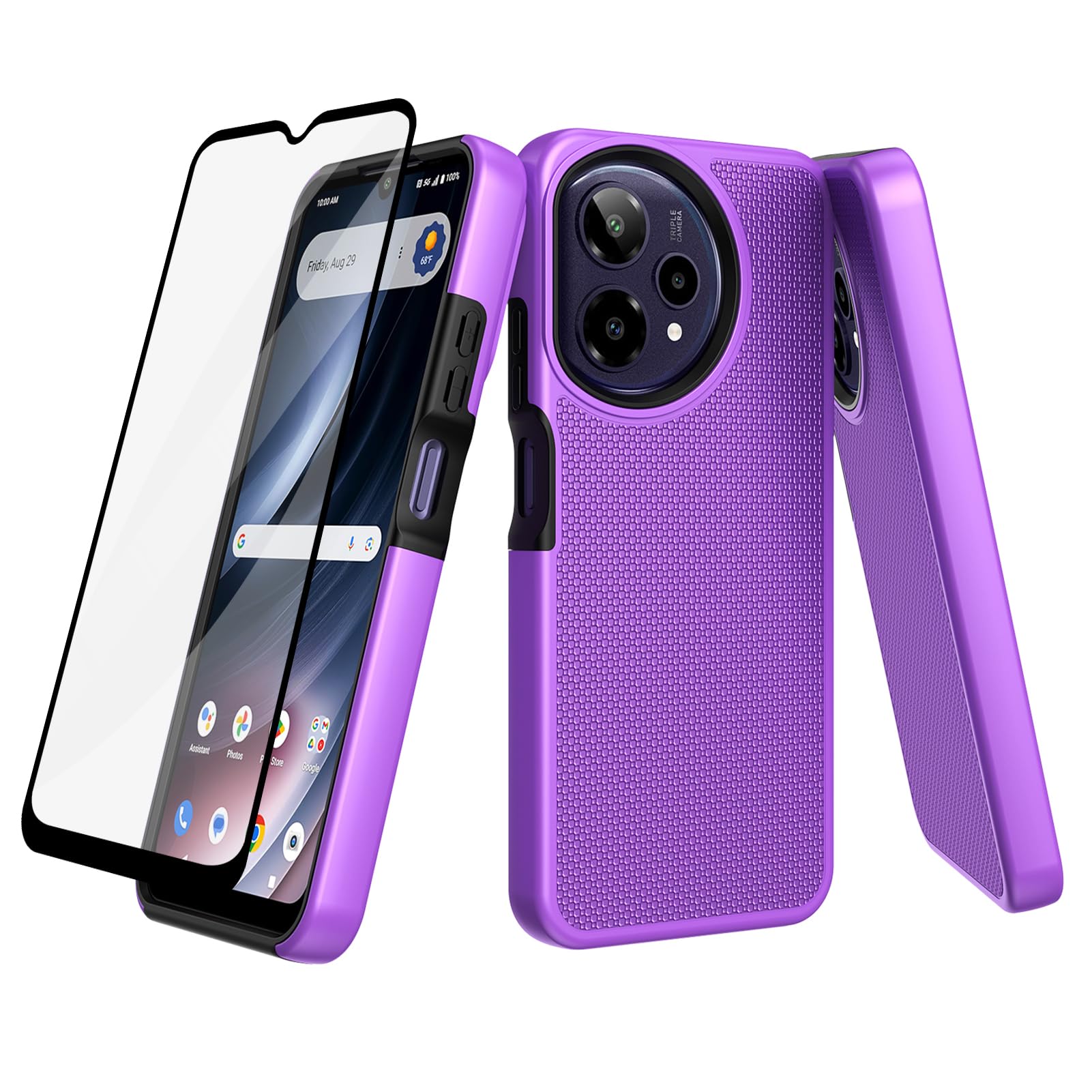 Funda para ATT Verge 2 carcasa robusta con protector pantalla silicona texturizada 8